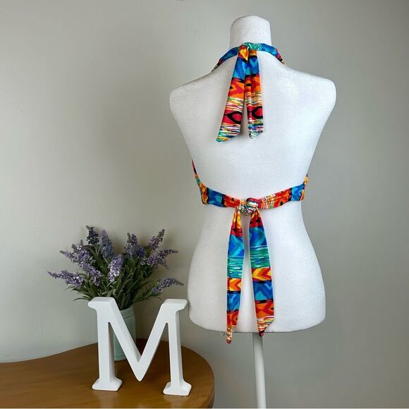 Anne Cole Geometric Signature Halter Bikini Top - Size Medium - no pads - Picture 3 of 6